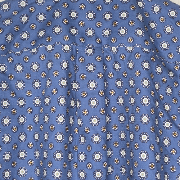 Lands End Traditional Fit No Iron Twill Mens Geo Print Button Shirt 15 - 15 1/2 - Picture 5 of 15